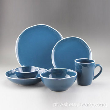 Conjunto de jantar irregular de porcelana